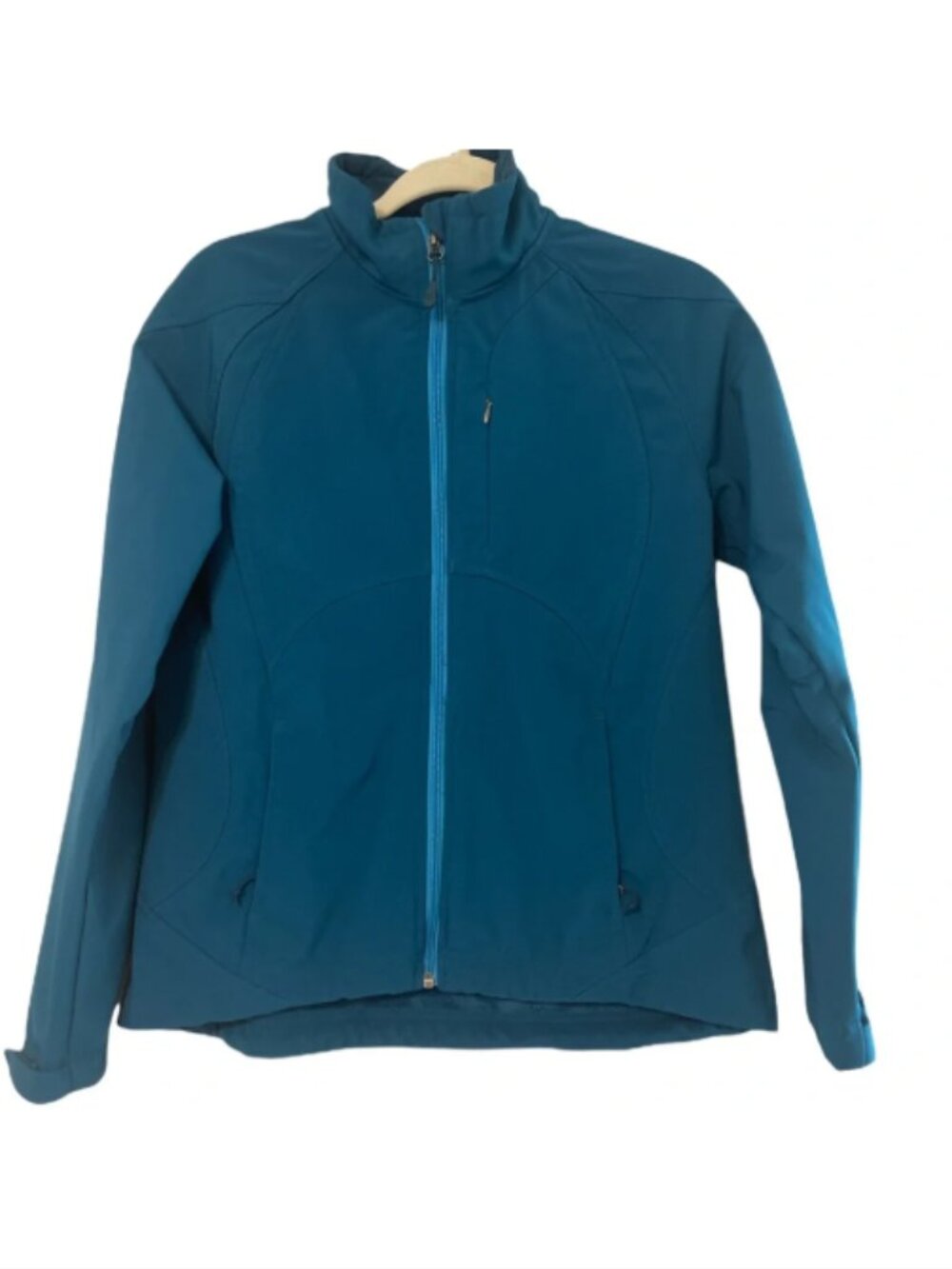 Double Diamond Teal Softshell Jacket Fleece Lined Full Zip Women's Small S